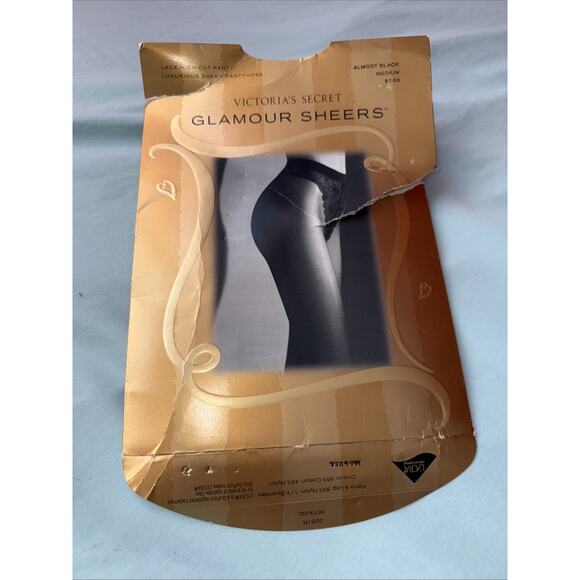 VINTAGE 90’s Victoria's Secret Glamour Sheers PANTYHOSE Medium Almost Black Y2K - Picture 1 of 6